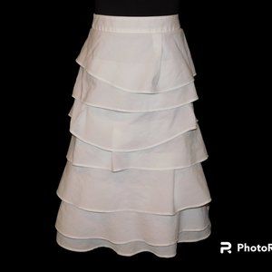 Tasha Polizzi Asymmetrical Tiered Ruffle Skirt Size 2 100% Cotton Western